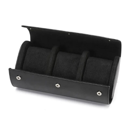 Porta Relógios Masculino 3 Slots Preto